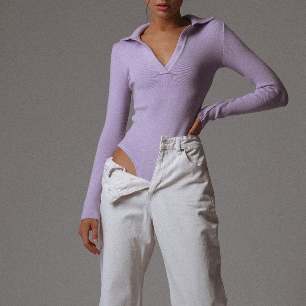 Light Gray Long Sleeve Bodysuit